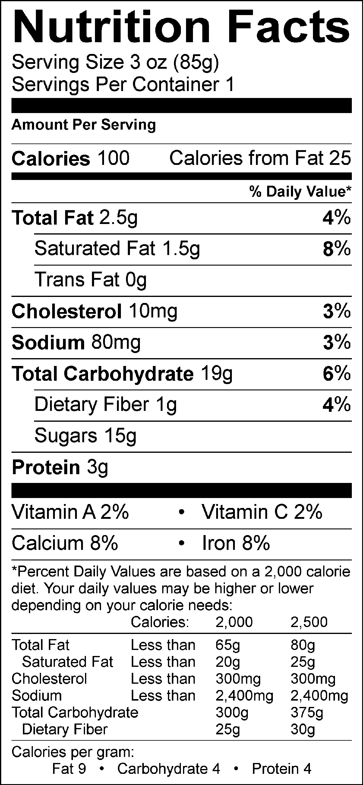 Vietnamese Mocha Nutrition Facts