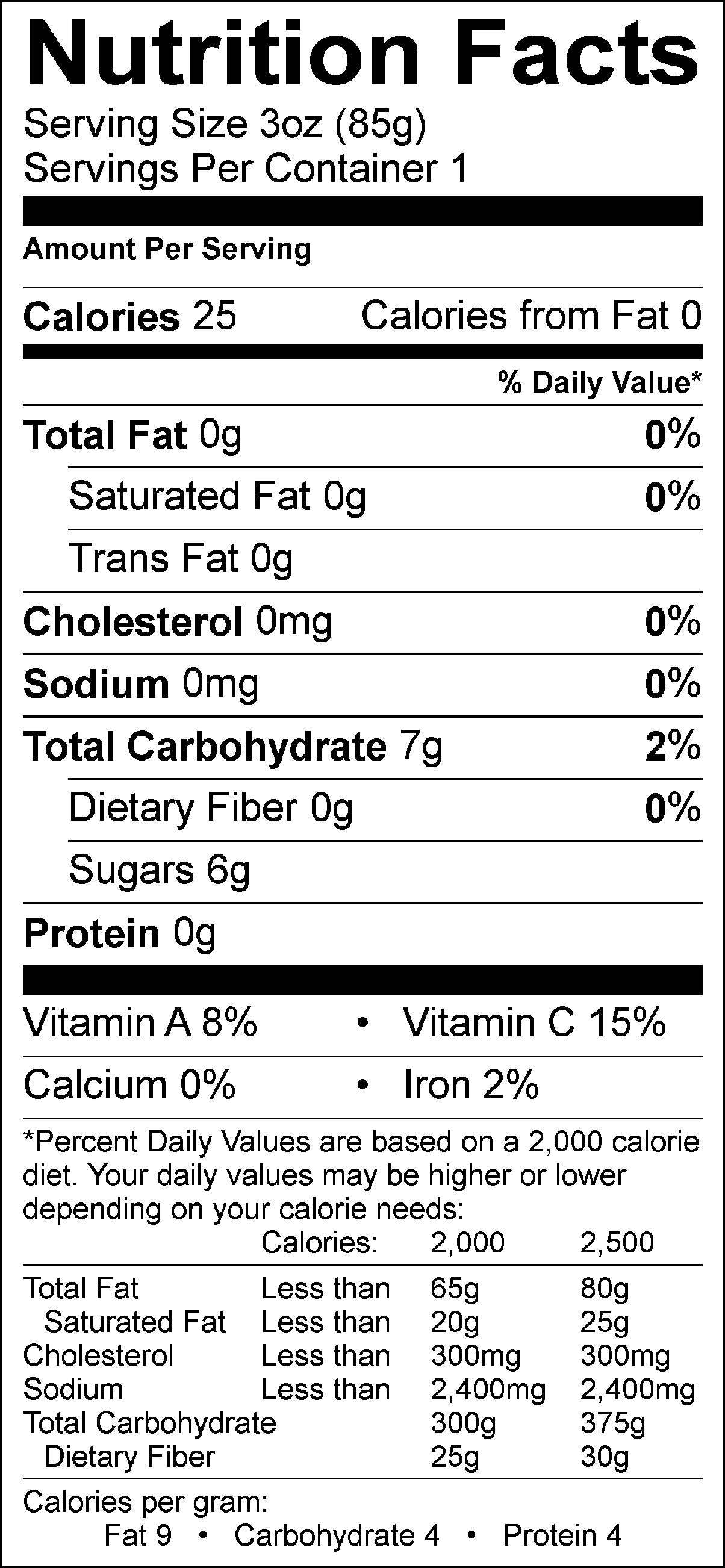 Watermelon Lemon Nutrition Facts